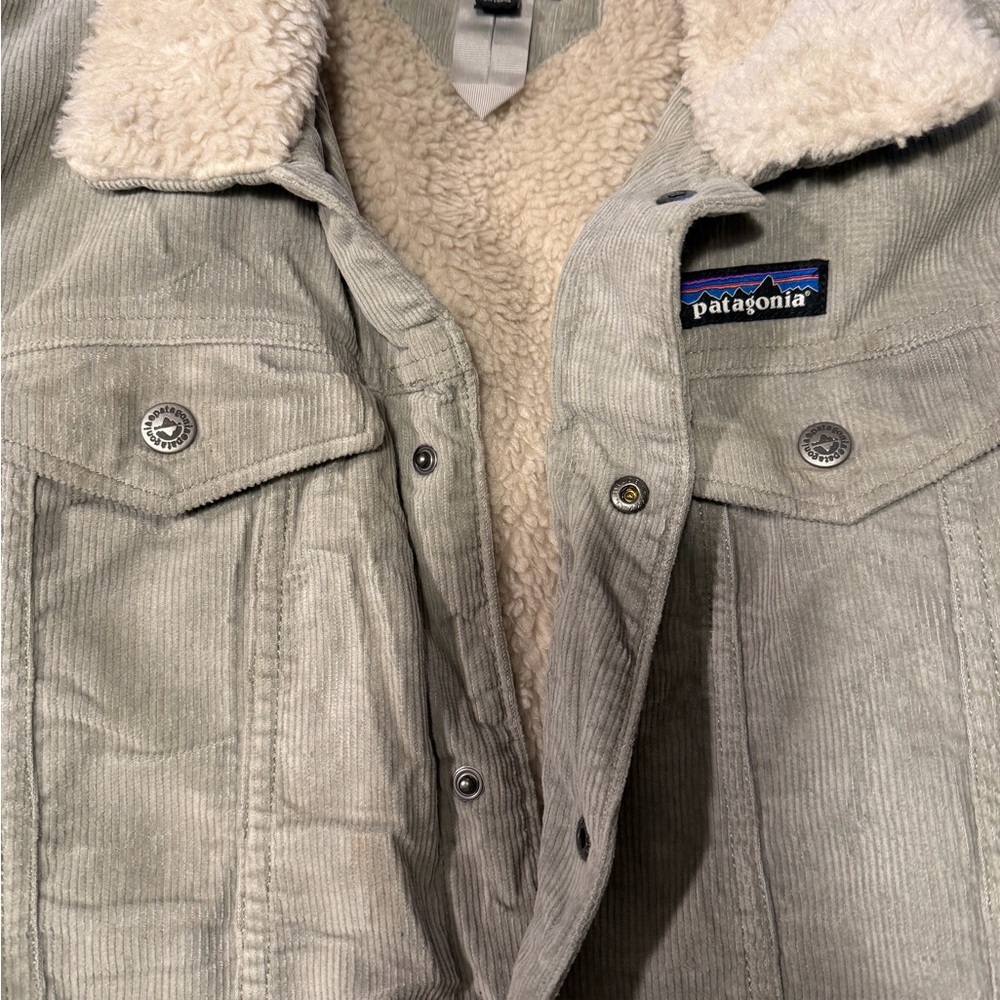 Patagonia Gray Corduroy with Sherpa Lining